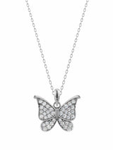 Silver Sparkling Butterfly Pendant