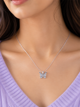 Silver Sparkling Butterfly Pendant