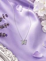 Silver Sparkling Butterfly Pendant