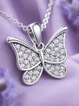 Silver Sparkling Butterfly Pendant