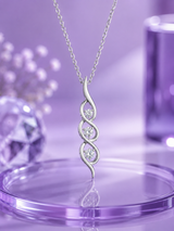 Silver Trinity Spark Wave Pendant