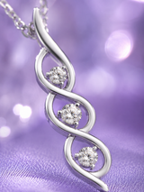 Silver Trinity Spark Wave Pendant