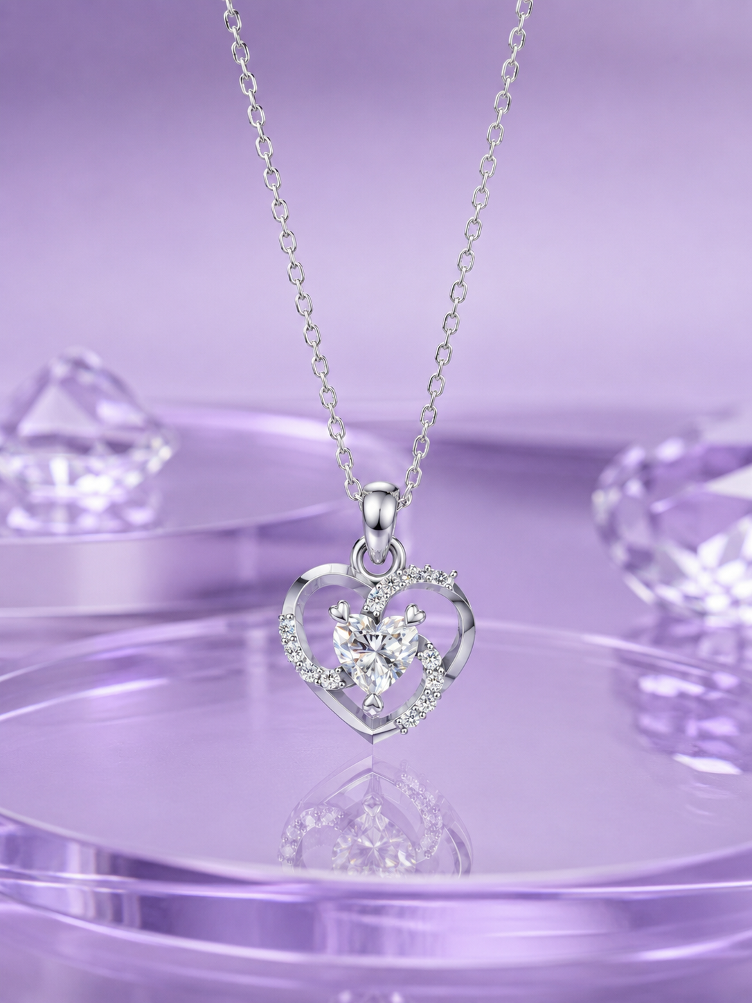 Silver Twist Heart Pendant