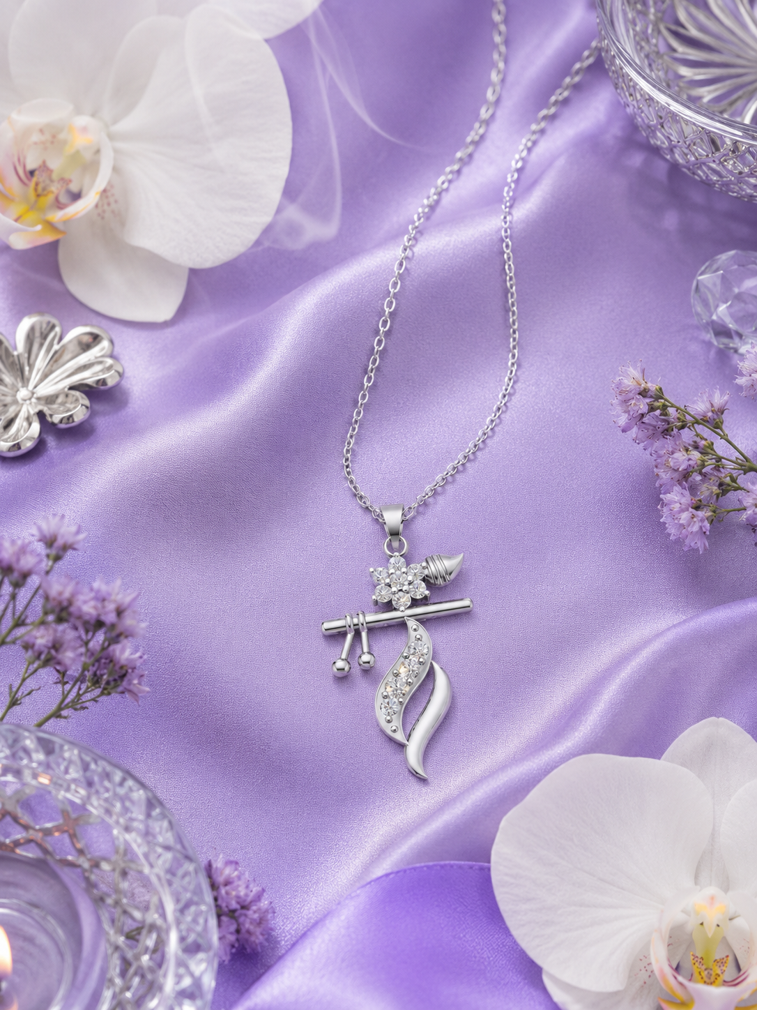 Silver Divine Krishna Charm Pendant