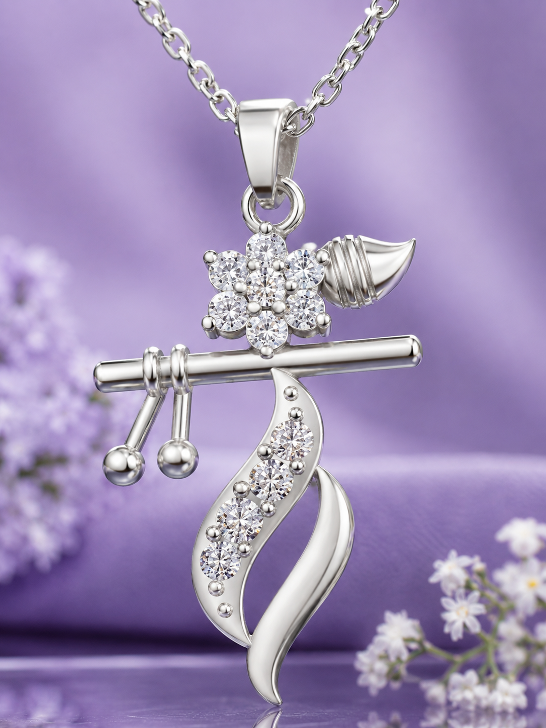 Silver Divine Krishna Charm Pendant