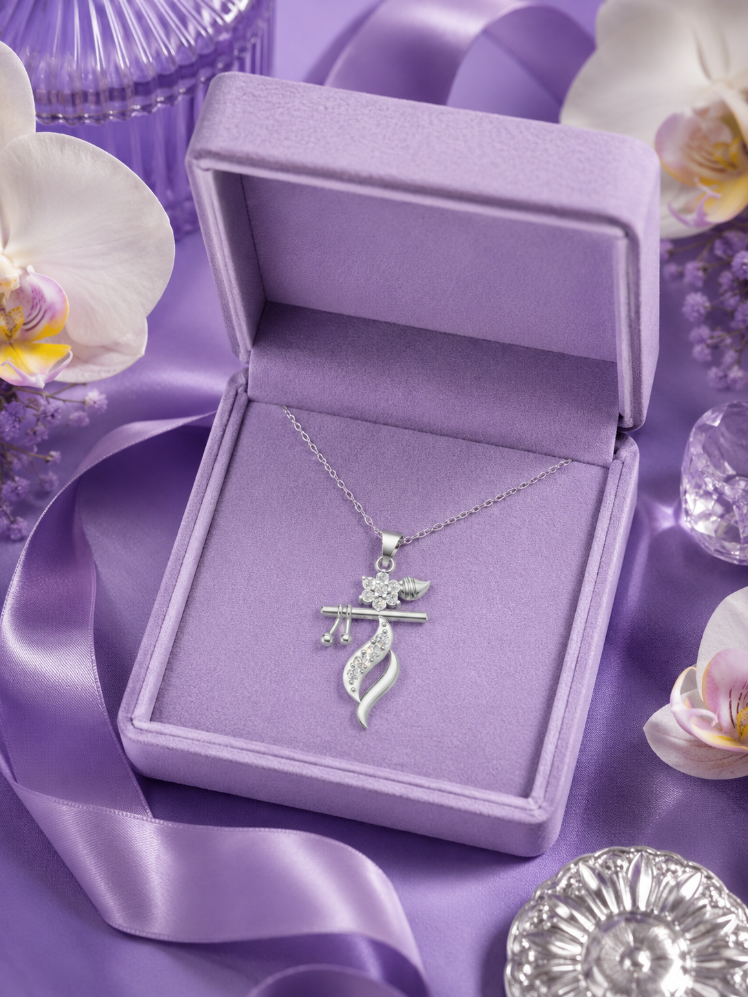 Silver Divine Krishna Charm Pendant