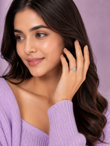 Silver Floral Open Ring