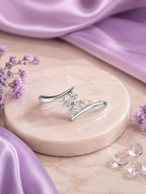 Silver Floral Open Ring