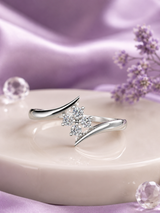 Silver Floral Open Ring