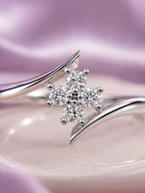 Silver Floral Open Ring