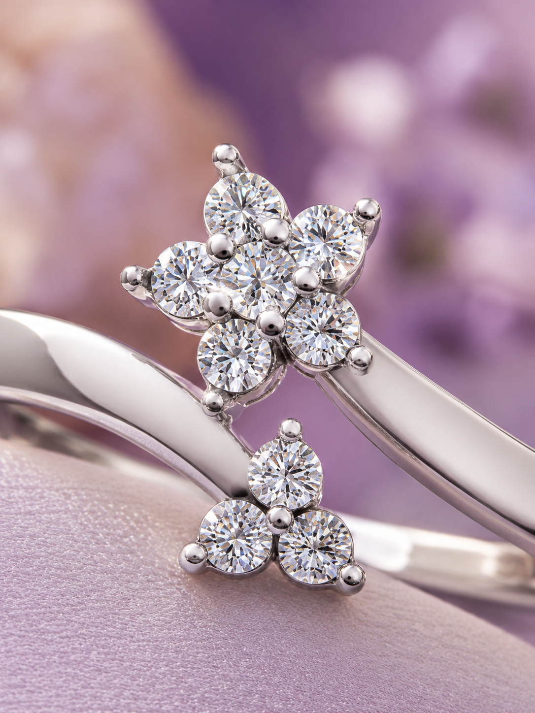 Silver Floral Wrap Ring