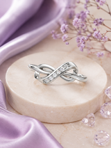 Silver Infinity Solitaire Ring