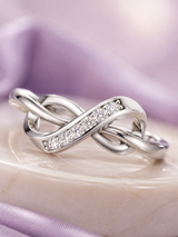 Silver Infinity Solitaire Ring