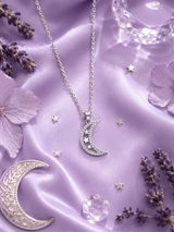 Silver Midnight Star Moon Pendant