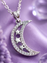 Silver Midnight Star Moon Pendant
