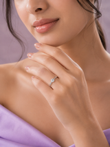 Silver Round Solitaire Ring