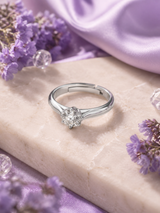 Silver Round Solitaire Ring