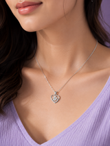 Silver Twin Heart Spark Pendant
