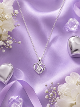 Silver Twin Heart Spark Pendant