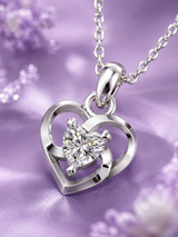 Silver Twin Heart Spark Pendant