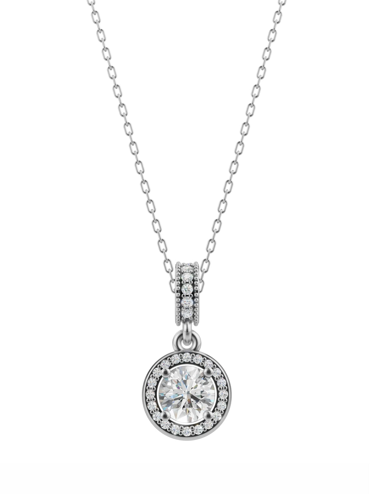 Silver White Stone Pendant