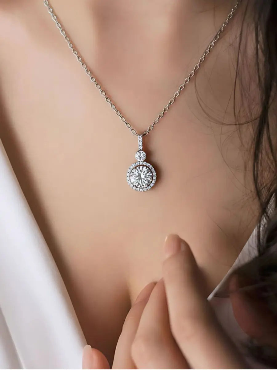 Silver White Stone Pendant
