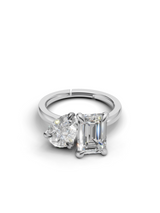 Silver Toi et Moi Crystal Ring