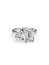 Silver Toi et Moi Crystal Ring