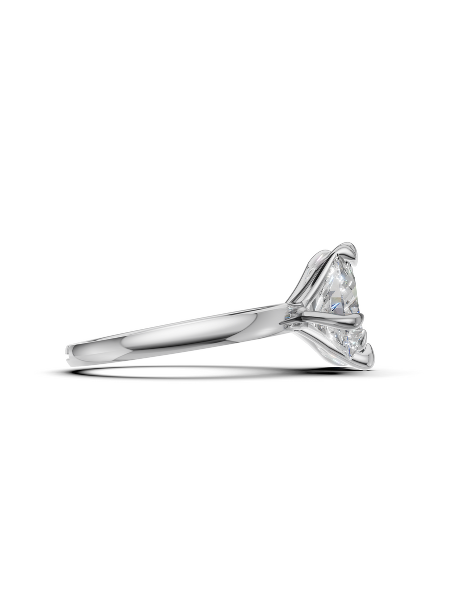 Silver Toi et Moi Crystal Ring