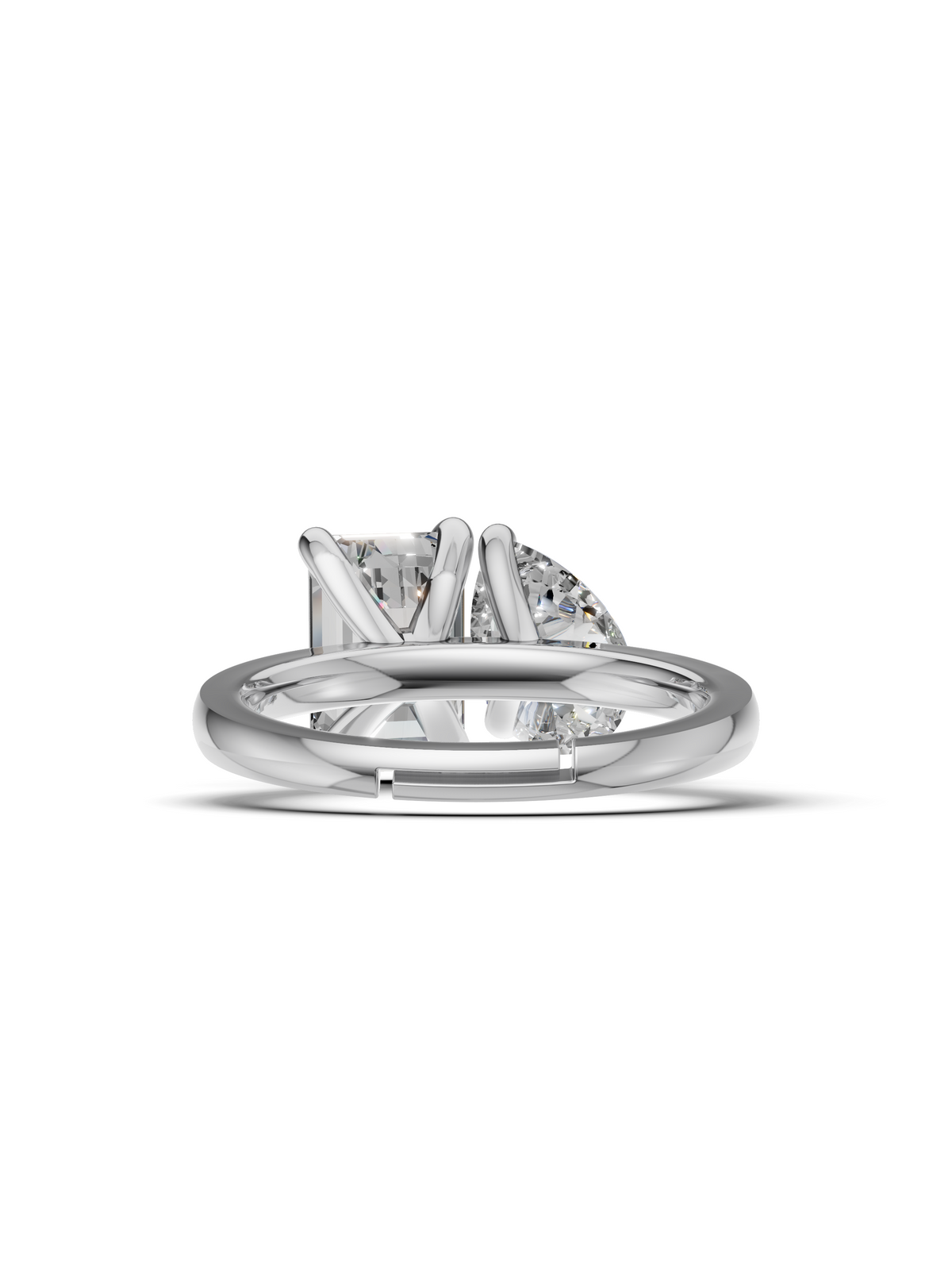 Silver Toi et Moi Crystal Ring