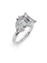 Silver Toi et Moi Crystal Ring