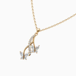 925 Gold Plated Drop Butterfly Pendant