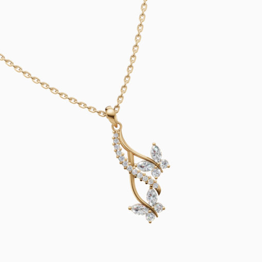 925 Gold Plated Drop Butterfly Pendant