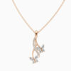 925 Rose Gold Plated Drop Butterfly Pendant