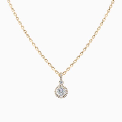 Gold White Stone Pendant