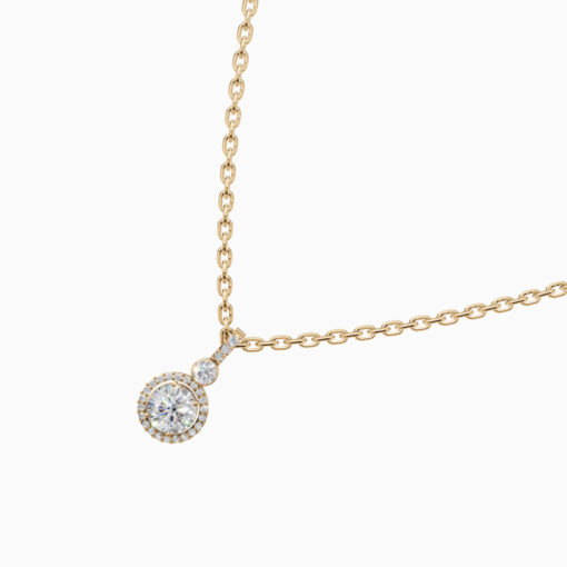 Gold White Stone Pendant