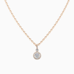 Rose Gold White Stone Pendant