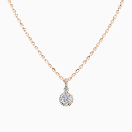 Rose Gold White Stone Pendant