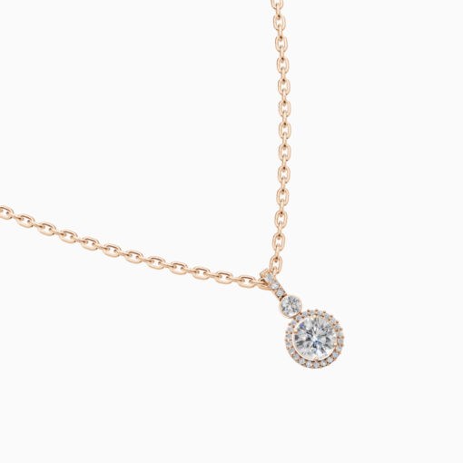 Rose Gold White Stone Pendant