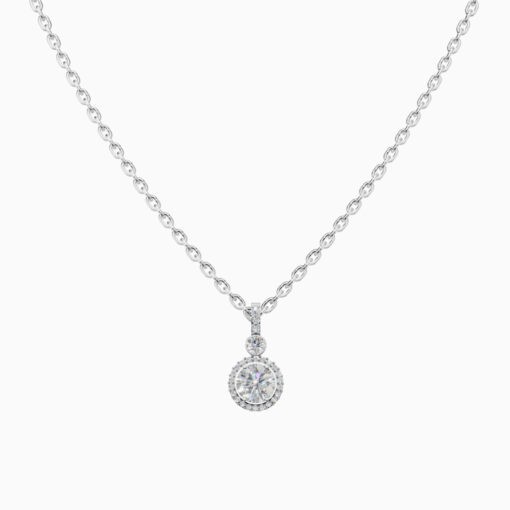 Silara Silver White Stone Pendant 1