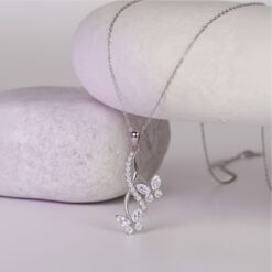 Silver Drop Butterfly Pendant 4