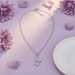 Silver Drop Butterfly Pendant 8