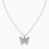 Silver Butterfly Stone Pendant