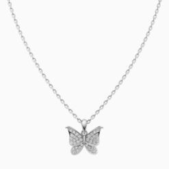 Silver Butterfly Stone Pendant