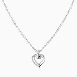 Silver Heart Drop Pendant