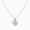 Silver Heart Shape Stone Pendant