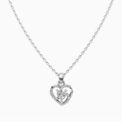 Silver Heart Shape Stone Pendant