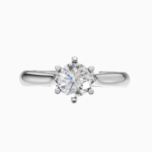 SILARA 925 Sterling Silver Classic Round Solitaire Ring for Women