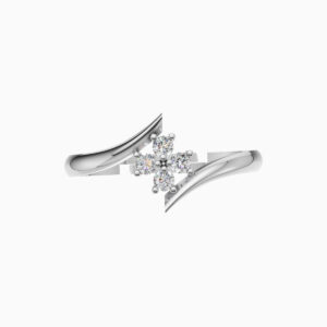 SILARA 925 Sterling Silver Floral Open Ring for Women