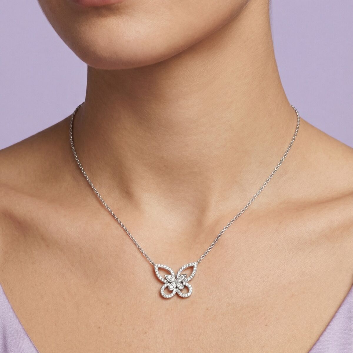 Silver Butterfly on a Chain Pendant - Image 4